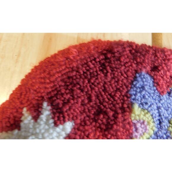 Christmas Snowman Stocking Handmade Wool Needlepoint by Jabara Vintage - Picture 7 of 11